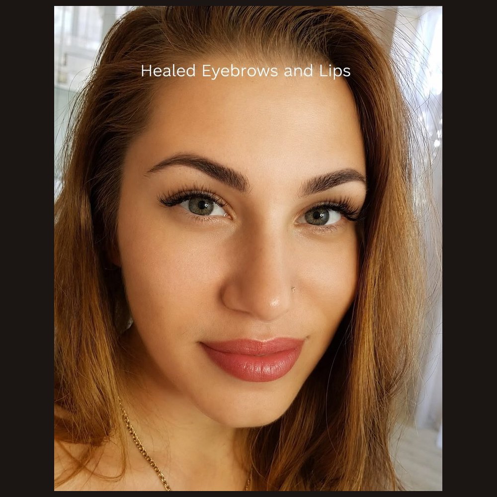 Healed brows and lips in the signature Natural Look technique