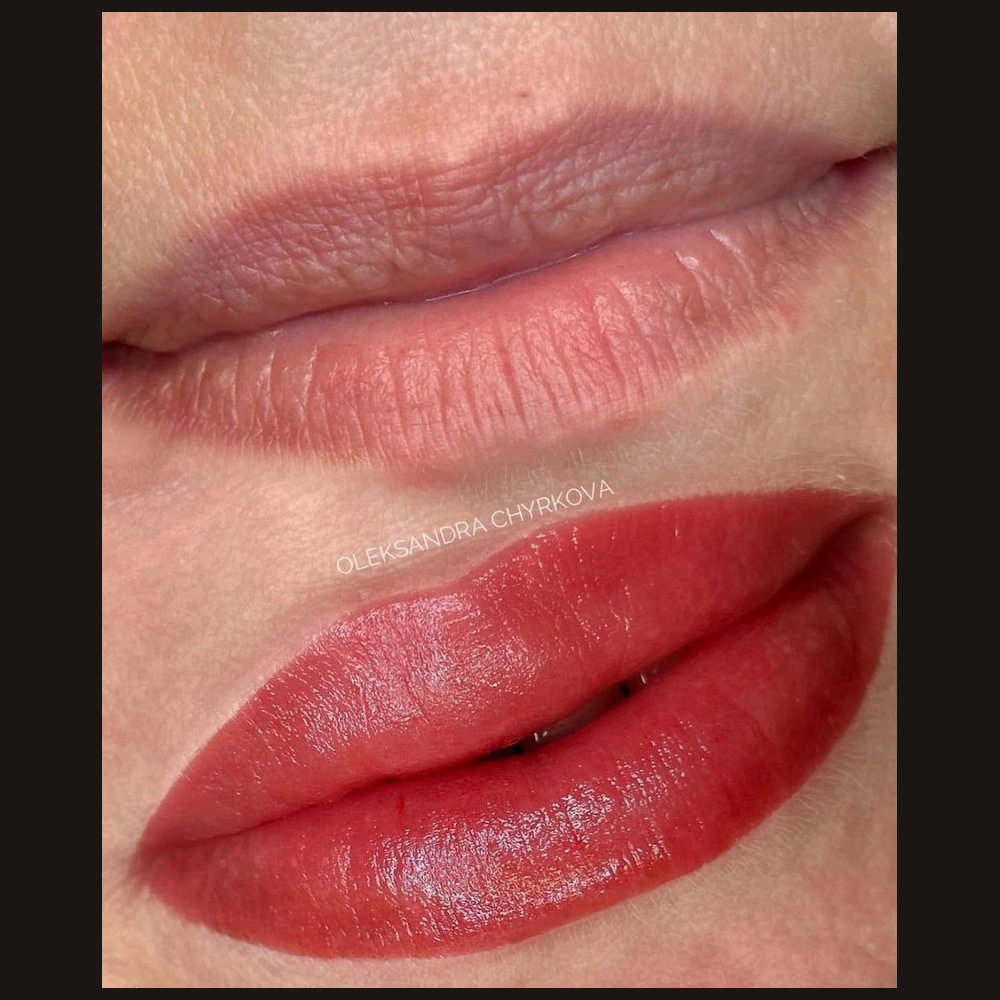 Healed lips after permanent makeup